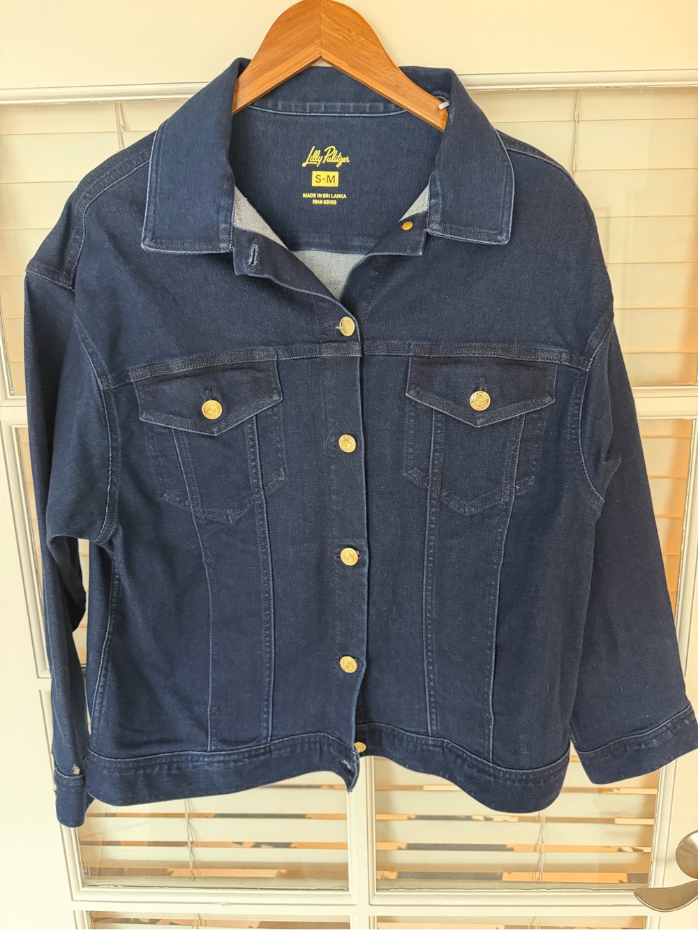 Lilly Pulitzer Navy Blue Denim Trucker Jacket